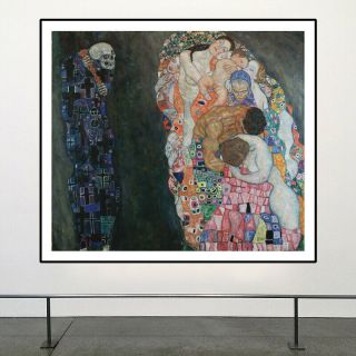 Gustav Klimt - Death And Life Hd Print On Art Fabric Wall Decor 22x26 "