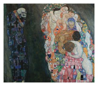 Gustav Klimt - Death and Life HD Print on Art Fabric Wall Decor 22x26 