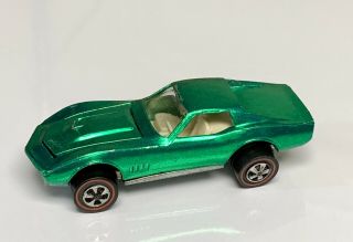 Hot Wheels Redline Shiny Green Custom Corvette Near
