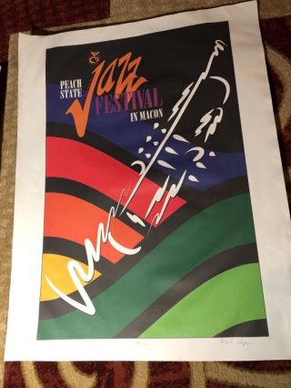 Macon Jazz Fest Concert Poster Peace State Jazz Festival Music 207/500 Signed