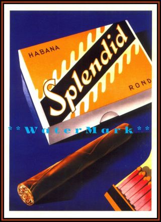 Splendid Cigar Habana 1930 Vintage Poster Print Retro Style Swiss Tobacco Art 4