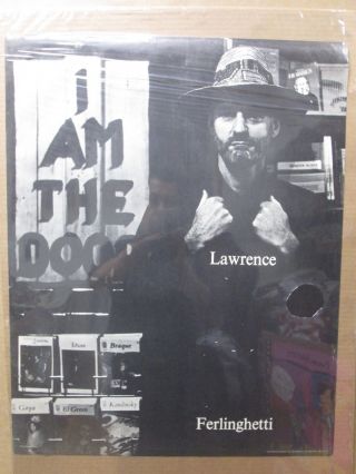 Vintage 1967 B/w Poster Lawrence Ferlinghetti I Am The Door In G162