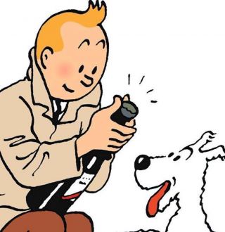 Pop The Champagne Tintin and Snowy Vintage Poster Print Art Cartoon Boy and Dog 2