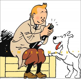Pop The Champagne Tintin and Snowy Vintage Poster Print Art Cartoon Boy and Dog 4