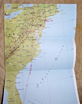 LOVELY ROUTE MAP PANAGRA PAN AMERICAN GRACE YORK PANAMA MIAMI QUITO 1964 2
