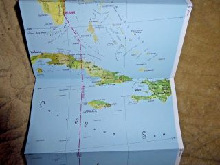 LOVELY ROUTE MAP PANAGRA PAN AMERICAN GRACE YORK PANAMA MIAMI QUITO 1964 3
