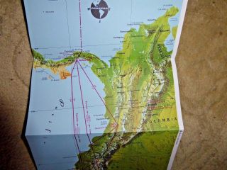 LOVELY ROUTE MAP PANAGRA PAN AMERICAN GRACE YORK PANAMA MIAMI QUITO 1964 4