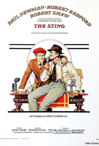 The Sting Movie Poster Lithograph Paul Newman Robert Redford S2 Art