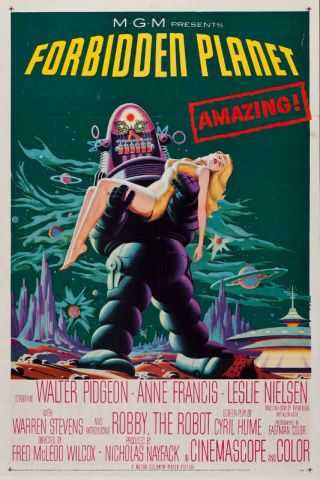 1956 Forbidden Planet Vintage Movie Poster Print Style A 24x16 9 Mil Paper