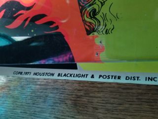 Vtg 1971 Black Light Poster Outer Space No.  3 Houston Blacklight Poster 8