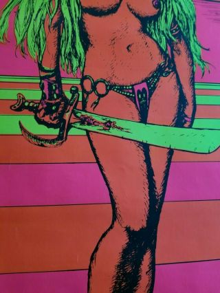 War Queen II Nude Vtg Black Light Poster HB53 Houston Blacklight Poster 5