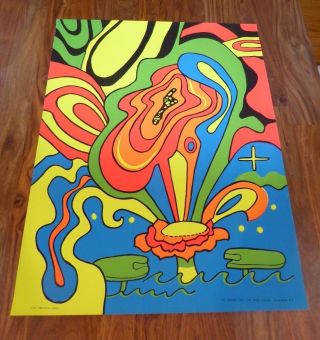 Blacklight Roberta Beli 350 Dreaming Lotus 1967 The Third Eye Psychedelic Poster