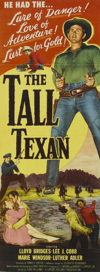 Lithograph Signed Tall Texan Lloyd Bridges Lee J.  Cobb Movie X Poster