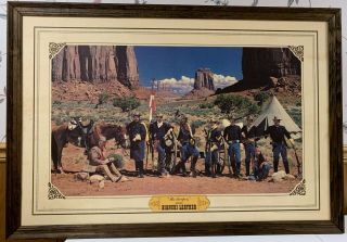 Vintage 26 " X38.  5 " Framed Bianchi Leather “the Troopers” Advertising Poster