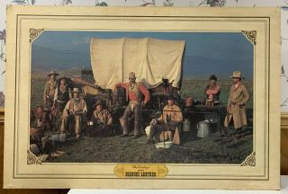 Vintage 24 " X 36 " Bianchi Leather “the Cowboys” Advertising Poster
