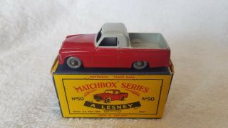 Matchbox Lesney Mb 50 Commer Pickup Nm In C Box