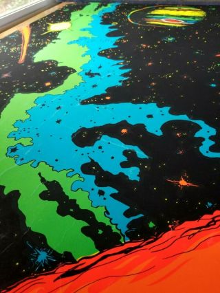 LARGE Vtg Outer Space No 5 Black Light Poster Houston Blacklight Poster 5