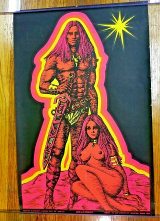 Vintage Man And Woman Ii,  Houston Blacklight Co,  Hb 50,  Black Light Poster 1970