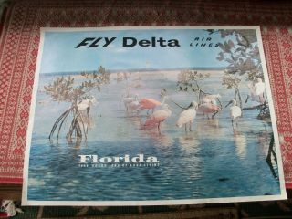 Vintage Travel Poster - Delta To Florida