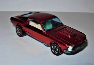 Hot Wheels Redline " Custom Mustang " In Red With White Interior Hk