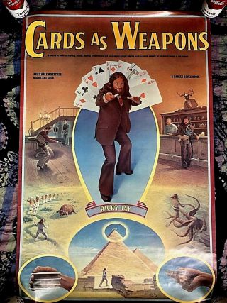 1977 Ricky Jay Cards As Weapons 24x36 Promo Poster For Book Magician