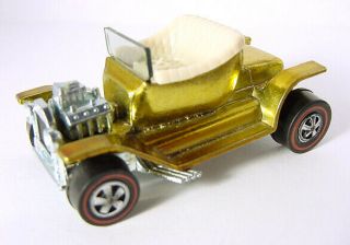 1968 Mattel Hot Wheels Redline N - Hot Heap Gold W White Interior Us