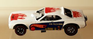 Dte 1971 Hot Wheels Redline 5953 White Enamel Snake 2 Don Prudhomme Funny Car
