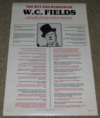 Wit & Wisdom Of W.  C.  Fields Funny Quotes Poster 3712 Dargis Shop Mancave