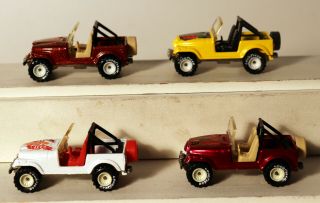 Dte 4 1980 Hot Wheels Gyw Real Riders Met Brown,  Met Red,  Yel & White Jeep Cj - 7