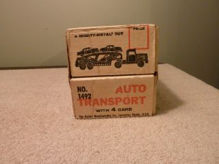 Hubley 1492 Auto Transport Truck Set With 4 Cars Steel 7