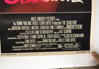 The Seduction Movie Poster 1982 Morgan Fairchild 14 X36 Inches 3