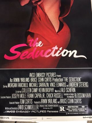 The Seduction Movie Poster 1982 Morgan Fairchild 14 X36 Inches 4