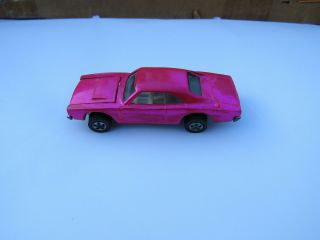 68 Hot Wheels Redline Custom Dodge Charger Orig Bright Pink White Int