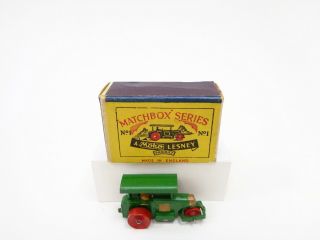 1953 MOKO Lesney Matchbox No.  1a ' ROAD ROLLER ' - - - in SCRIPT BOX - - see photos & more 4