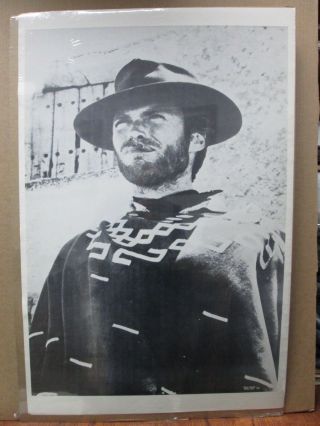 Vintage Black And White Poster Clint Eastwood 1970 