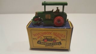 Matchbox Lesney 1a Aveling Barford Road Roller,  Box Cond.