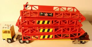 Dte Lesney Matchbox Superkings Sk - 44 Red Bridge Layer W/beige & Brn Transport
