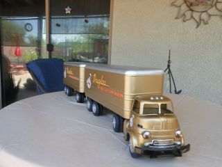 1950 ' s Wyandotte CUSTOM DOUBLE Semi Douglas Furniture Corp.  Pressed Steel Truck 8