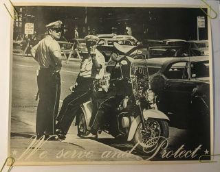Protect & Serve Vintage Poster Pin - Up Middle Finger Chicago Police 70s