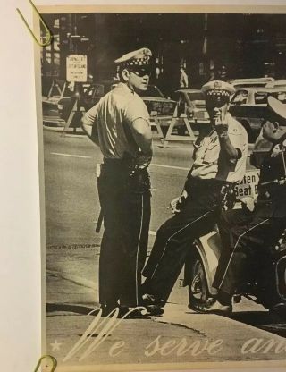 Protect & Serve Vintage Poster Pin - up Middle Finger Chicago Police 70s 2