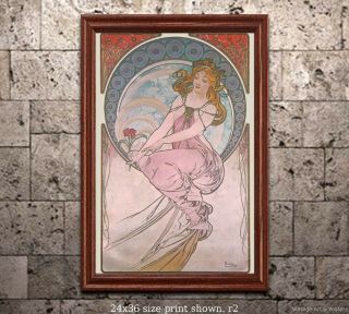 Alphonse Mucha - The Arts - Painting Poster Print [6 Sizes,  Matte,  Glossy Avail]