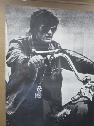 easy rider Peter Fonda Large 1960 ' s biker Vintage Black White Poster Inv 1666 3