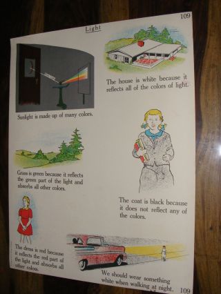 Vintage 50s Era Educational Aid Poster Sound/ Light A.  J.  Nystrom Chicago Retro