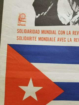 OSPAAAL CUBA SOLIDARITY Political Poster Flag Uncle Sam USA Lighting Bolt RARE 3