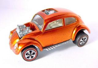 1967 Mattel Hot Wheels Redline Custom Volkswagen Orange W White Interior Us