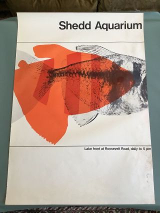 Vintage 1960s Chicago “shedd Aquarium” Travel/graphic Design Poster