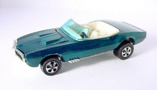1967 Mattel Hot Wheels Redline Custom Firebird Aqua W White Interior Hk Beauty