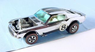 1969 Hot Wheels Redline Mustang Boss Hoss 8 Club Kit Chrome W White Interior Hk