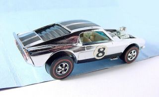 1969 HOT WHEELS REDLINE MUSTANG BOSS HOSS 8 CLUB KIT CHROME w WHITE INTERIOR HK 2