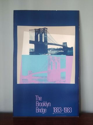 Andy Warhol 1983 Lithograph Print Pop Art Poster Brooklyn Bridge Centennial Rare